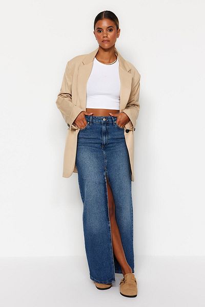 Trendyol Collection Blue Skirt TWOAW24ET00346