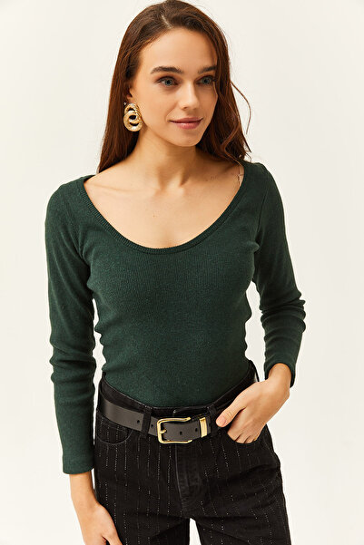 Olalook Γυναικεία Σμαραγδένια Πράσινη Πισίνα μπλούζα Lycra BLZ-19002078