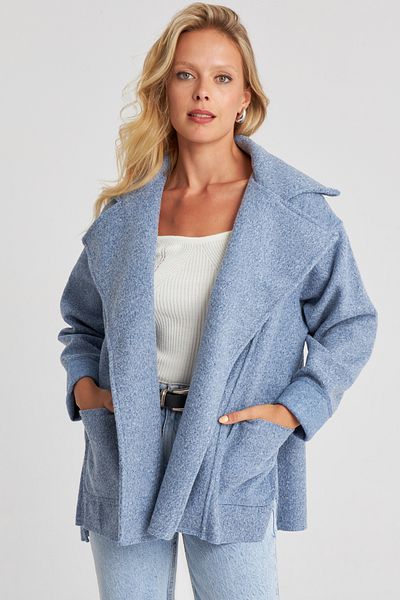 Cool & Sexy Women's Blue Stamp Coat KED134