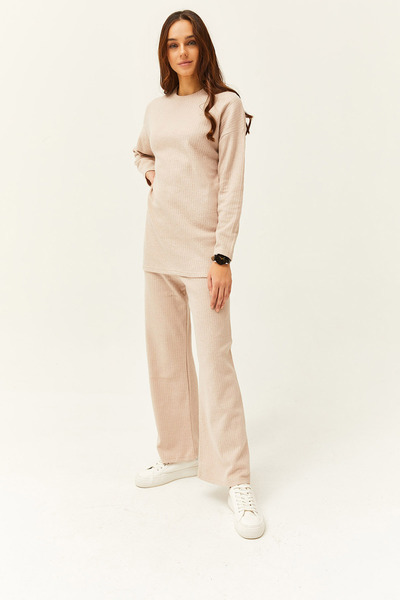 Olalook Women's Stone Top, Bottom and Ribbed Thick Suit TKM-19000242