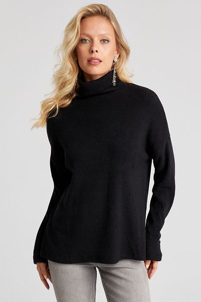Cool & Sexy سترة تريكو نسائية باللون الأسود من Fisherman AYD257