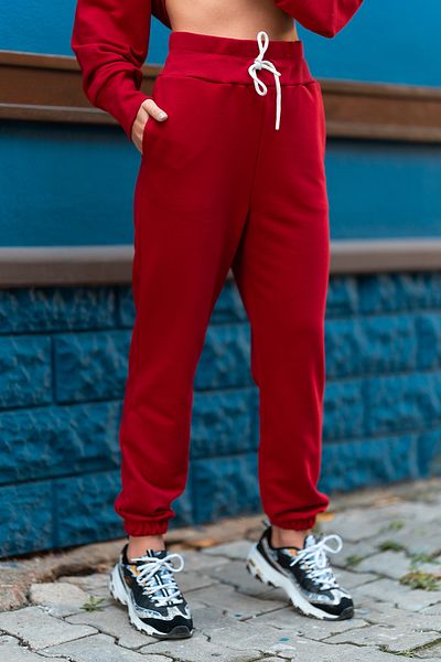 VerdeBlanco Women's Basic 3 Thread Raised Sweatpants