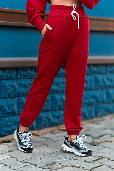VerdeBlanco Women's Basic 3 Thread Raised Sweatpants