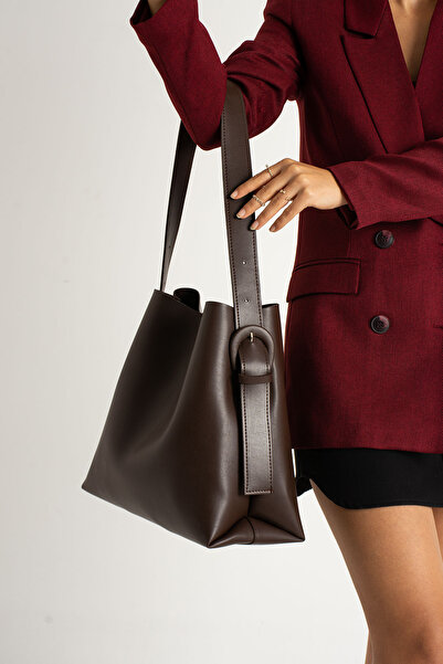 ESTUTE İçi Süet Yumuşak Deri Çıtçıt Ve Fermuarlı Iç Bölme Büyük Boy Shopper Ç...