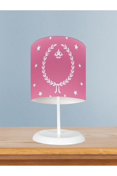 LİDERHOME Home Baby and Children's Room Pink Spike Patterned Lampshade