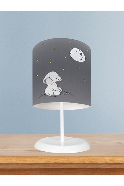 LİDERHOME Home Baby and Children's Room Moon and Elephant Patterned Lampshade