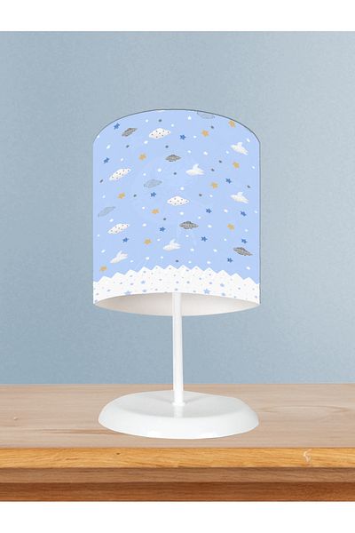 LİDERHOME Home Baby and Children's Room Cloud and Star Patterned Lampshade
