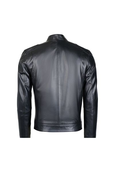 Desa Manlio Black Men's Leather Coat