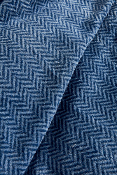 Karaca Home Sandra Double Fish Back Patterned Cotton Blanket Indigo