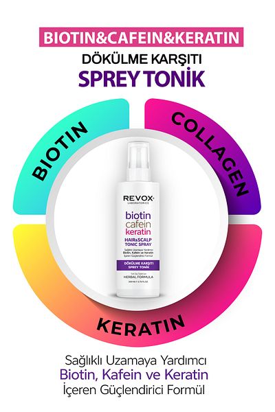 Revox 200 ml Healthy Growth Spray Tonic - Containing Biotin, Caffeine, and Keratin