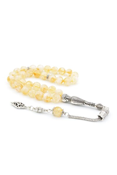 Murty99 Piatra Citrina Autentica - Tesbih Placat cu Argint si Ciucuri