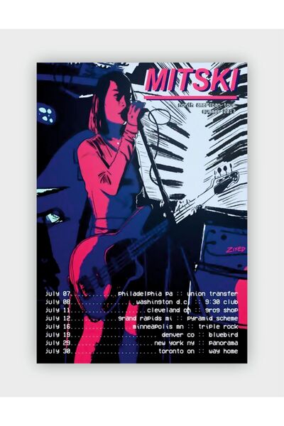fırsatlar diyarı Mitski Vintage Duvar Posteri - Duvar Dekoru - Kalın Kağıt - Çerçevesiz