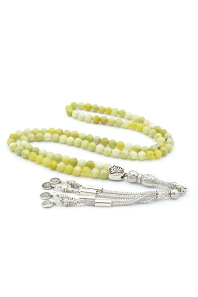 Murty99 Mărgele de rugăciune din piatră de olivin originală de 99 de lire pla...