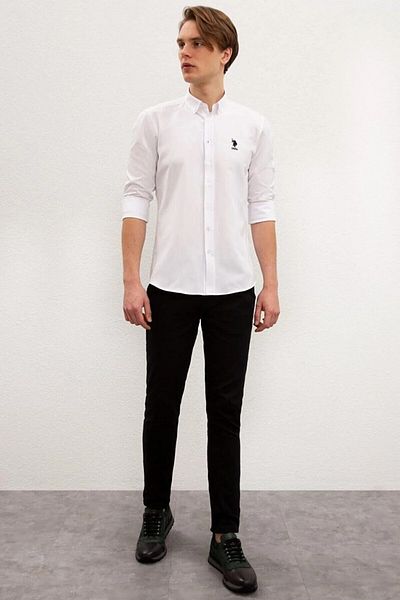 U.S. Polo Assn. Ανδρικό πουκάμισο Slim Fit Λευκό 1450315