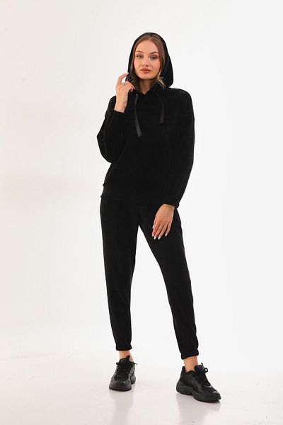 WestBound Γυναικείο Σετ Φόρμας Μαύρο Χρώμα Twill Soft Velvet