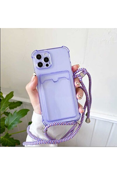 BilişimGo Technology Iphone 14 Şeffaf Kartlıklı Boyun Askılı Ipli Kılıf