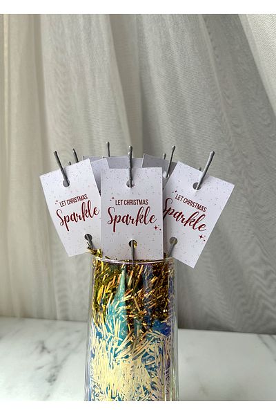 The Istanbul Event 10 Λευκό-Κόκκινο Πρωτοχρονιάτικο Φακό "Let Christmas Sparkle" - Πρωτοχρονιάτικο Φακό - Πρωτοχρονιάτικο Στολίδι