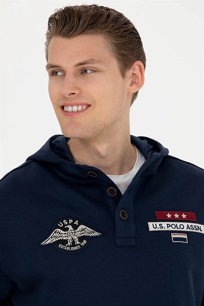 U.S. Polo Assn. МЪЖКИ СПОРТЕН СУИТШЪР С КАЧУЛКА И ЯКА, КОМФОРТНА КРОЯ, U.S. POLO G081SZ082.000.1661894 OHLA
