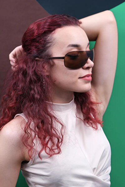 CALDİNİ نظارات شمسية مستقطبة معدنية بنية اللون للجنسين CS109 C16