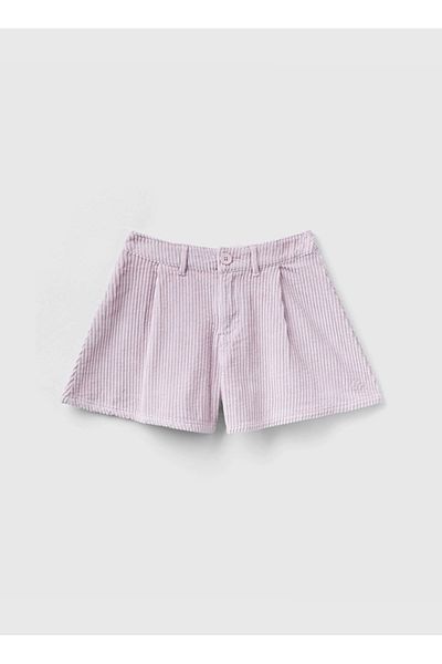Benetton Pantaloni scurți pentru femei Dusty Rose obișnuiți cu talie înaltă 46E6C901Z