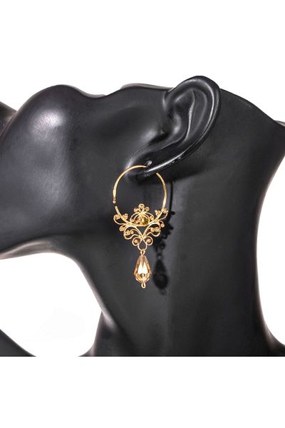 ABAD Handicrafts Χρυσοκέντητα σκουλαρίκια κρίκοι Προϊόν ABAD