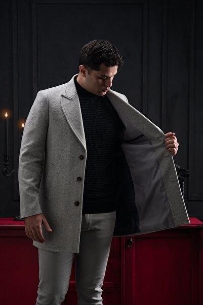 ADVANTE Slimfit Ластівчин комір на ґудзиках Чоловічий кашеміровий пальто