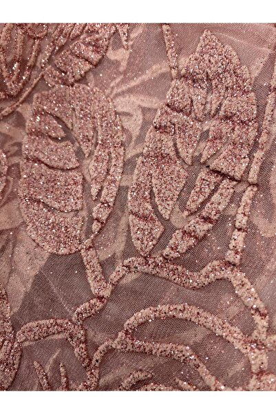 Bursa Kumaş Sim İşlemeli Abiyelik Tül Kumaş