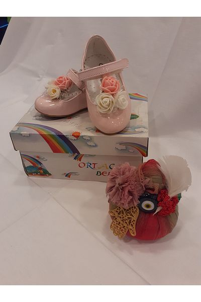 çınarbebekıds ÇINAR BEBE Powder Pink Flower Ballerinas
