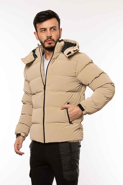 Cazador Jazz 1052 Hooded Thick Ανδρικό Πουφ Παλτό Μπεζ