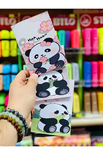 ÖZ KIRTASİYE Öz Papetarie Tiny Pandas set de 3 caiete Necăptușite 32yp caiet cadou 10x15