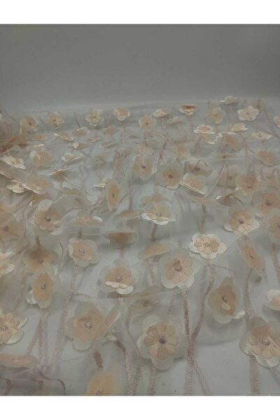 Bursa Kumaş 3 Boyutlu Çiçekli Abiyelik Kumaş