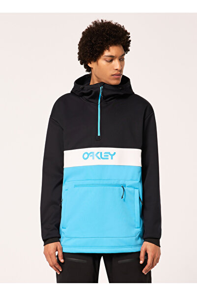 Oakley Siyah - Mavi Erkek Kapüşonlu Baskılı Sweatshirt FOA404727 TNP NOSE GRAB SOFTSHELL H