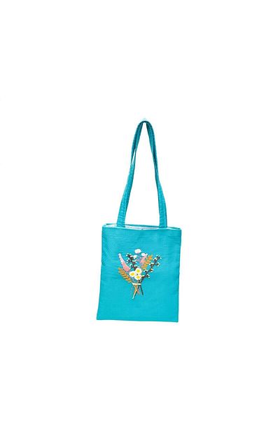 ABAD Handicrafts Geantă din pânză cu model de flori Bej Produs ABAD