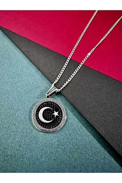 NFS GÜMÜŞÇÜLÜK AY YILDIZLI ERKEK GÜMÜŞ KOLYE