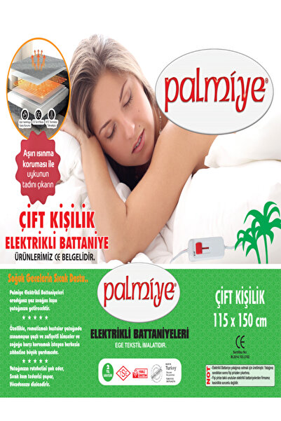 GOLDRİSE Elektirikli Battaniye Palmiye Çift Kişilik 2 Yıl Garantili TseLi TER...