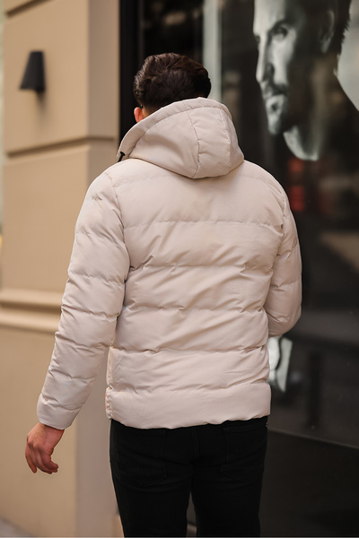 Rogyi Tekstil ΝΕΡΟ ΚΑΙ ΚΡΥΟ ΑΠΟΔΕΙΞΗ ΧΕΙΜΩΝΑ ΚΟΥΚΟΥΛΑ ΜΕ ΠΟΝΤΟ ΕΣΩΤΕΡΙΚΟ ΠΟΡΤΟΚΑΛΙ ΛΕΠΤΟΜΕΡΕΙΑ ΜΑΥΡΟ ΑΝΔΡΙΚΟ ΧΕΙΜΕΡΙΝΟ Φουσκωτό Παλτό