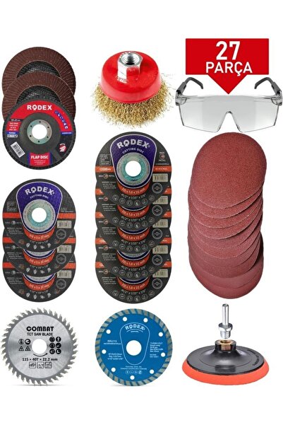 Hesaplı Hırdavat Spiral Avuç Içi Taşlama Makinesi Matkap Seti 115 mm (27 Parça)