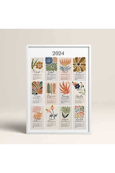 HOMEPACK Pictură cu afiș cu calendar cu o singură floare înrămată TK/192