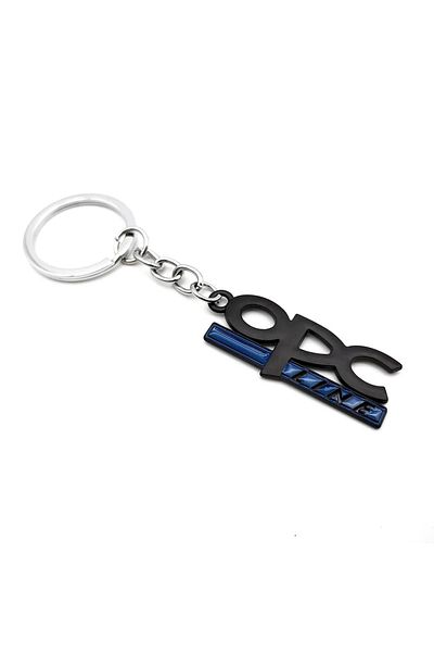 AYCANSTORE Breloc Opc Line compatibil pentru vehicule Opel din oțel inoxidabil cromat (NEGRU)