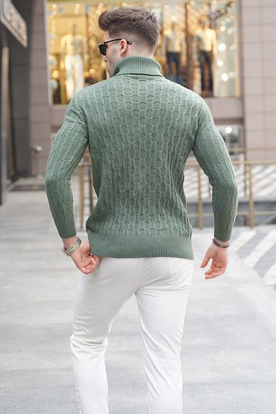 Madmext Heller Khaki-Rollkragenpullover 5759