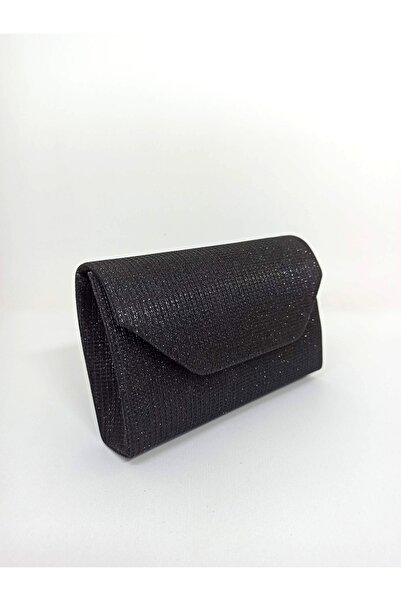 dizaynbag Γυναικεία μαύρη γκλίτερ μίνι τσάντα βραδινό φόρεμα