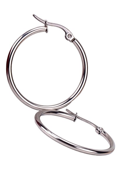 ESUSO 316l Titanıum Paslanmaz Çelik Halka Kadın Küpe 50 mm