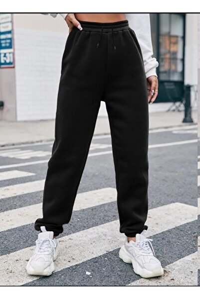 FİTGO Unisex βαμβακερό παντελόνι τζόγκερ με 3 κλωστές