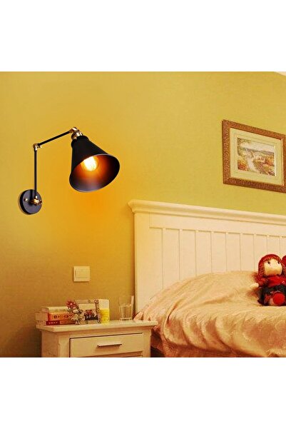 RİOLİGHT RETRO,RUSTİK,VİNTAGE SİYAH 1XE27 DUYLU MAFSALLI1 HAREKETLİ BAŞLIK YA...