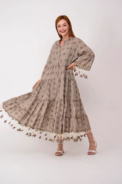 ZTO WOMEN'S AUTHENTIC FRING DETAIL DRESS