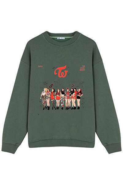 GreenMint سويت شيرت كبير الحجم للجنسين مرتين تبدأ القصة