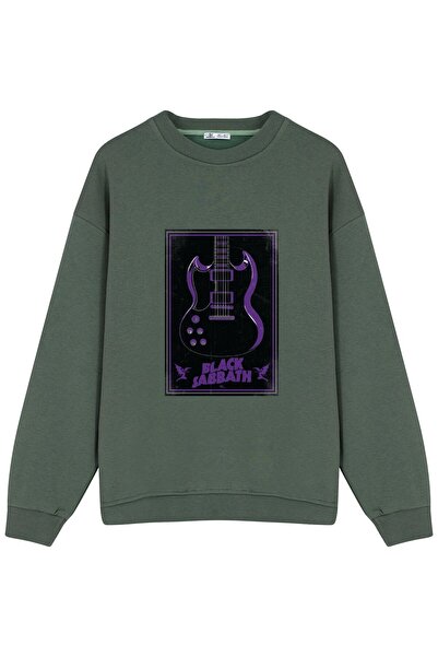 GreenMint سويت شيرت أسود كبير الحجم للجنسين