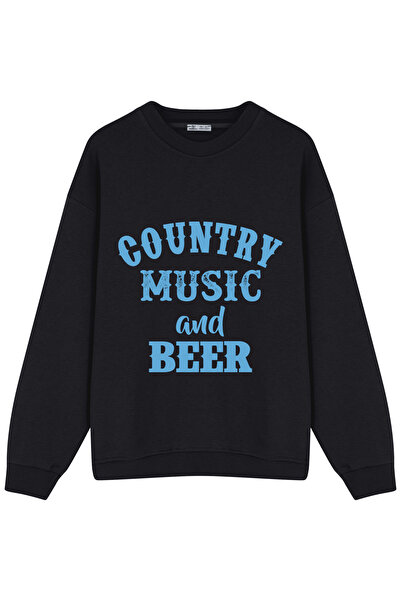 GreenMint سويت شيرت كبير الحجم للجنسين بموسيقى الريف والبيرة_OE1102