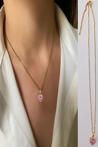 Satış Diyarı قلادة من الفولاذ على شكل قلب الحب تضيف قيمة لنمطك بأناقة كريستال...