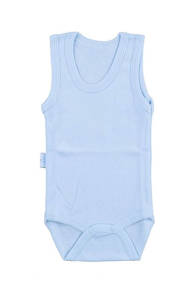 Sebi Bebe Baby Blue Bodysuit with Cotton Straps and Snaps Badi Sb155